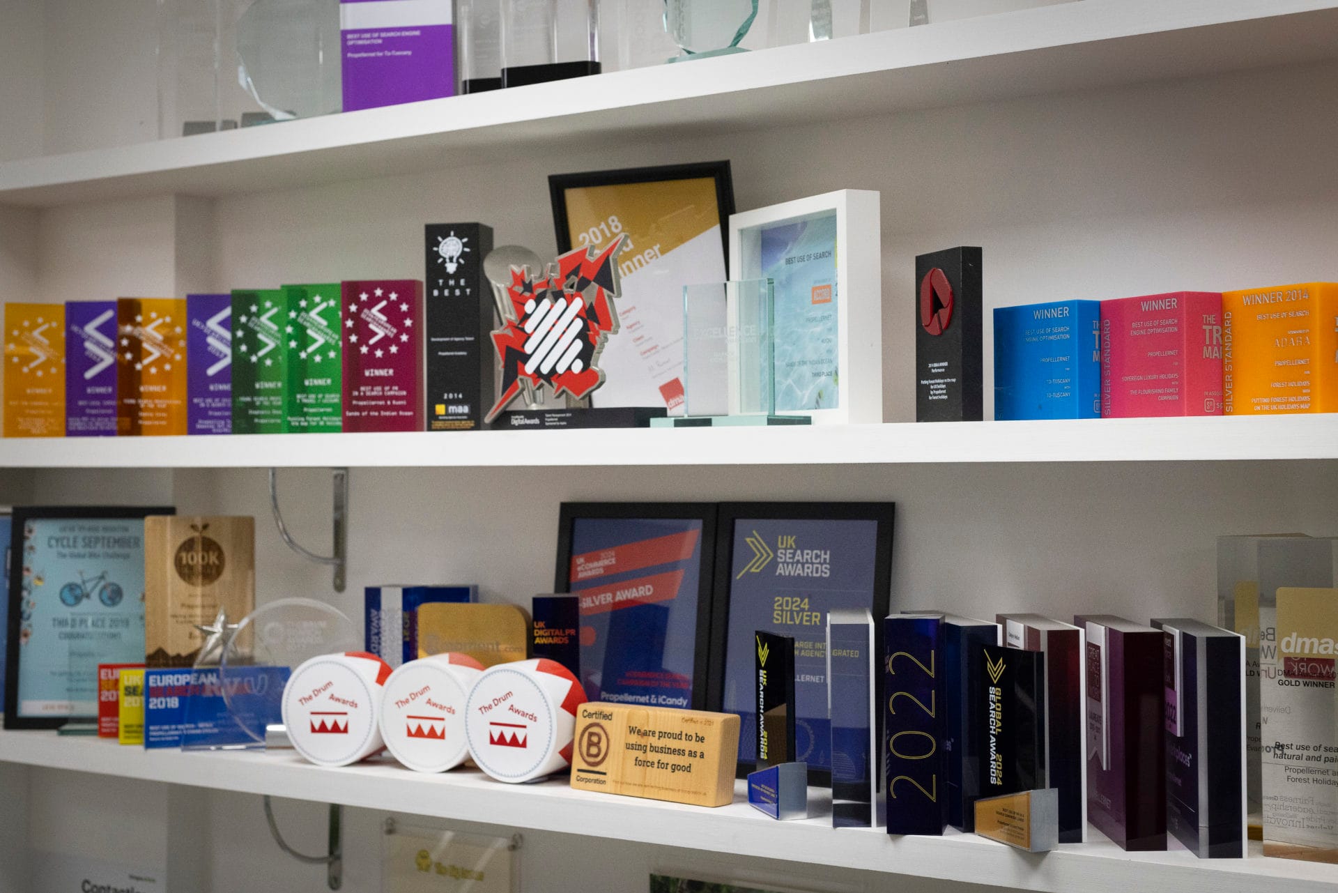 propellernet awards on a shelf